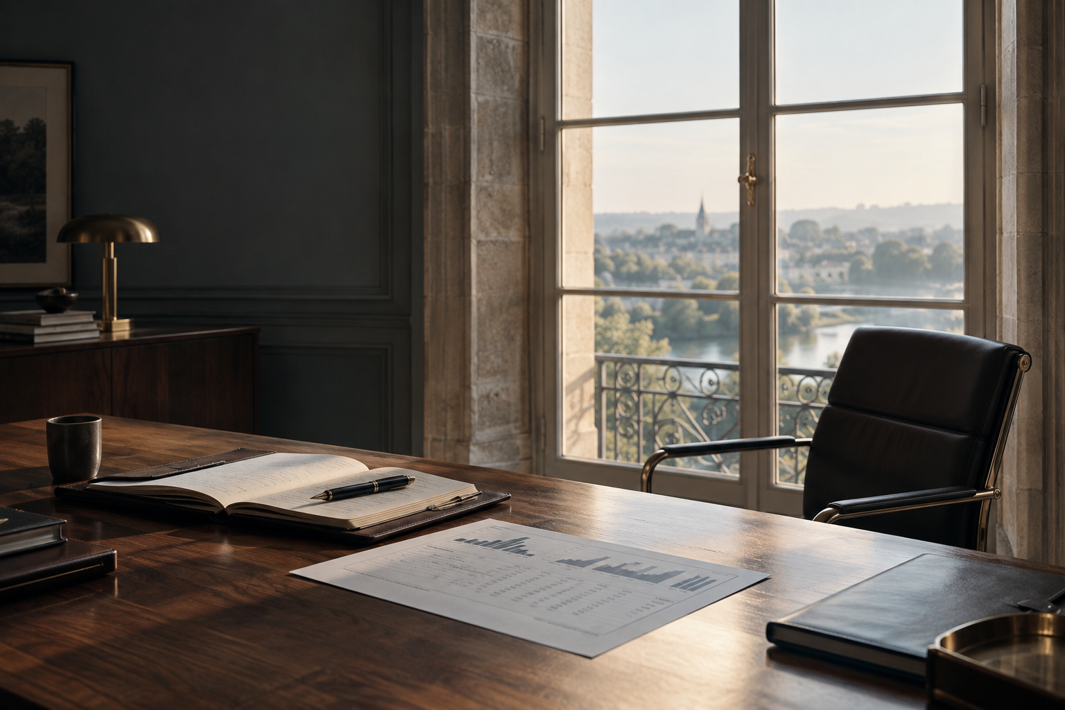 Le bureau du Cabinet du Dirigeant, vue sur la ville